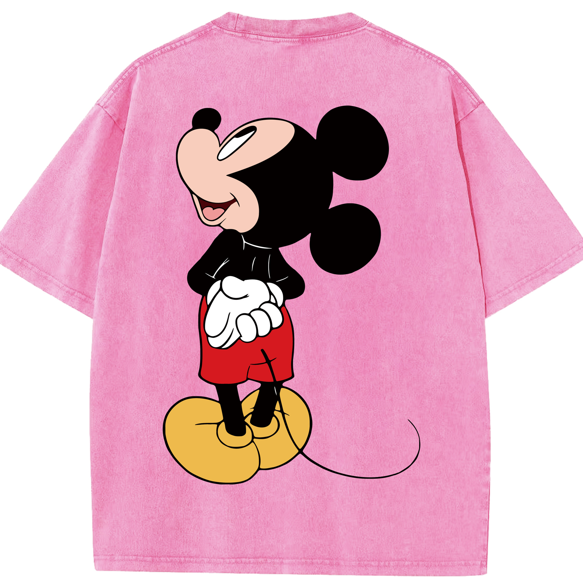（画像用） ミッキーマウス Mickey Mouse 綿100% ヴィンテージ風 半袖Tシャツ（背面プリント）
